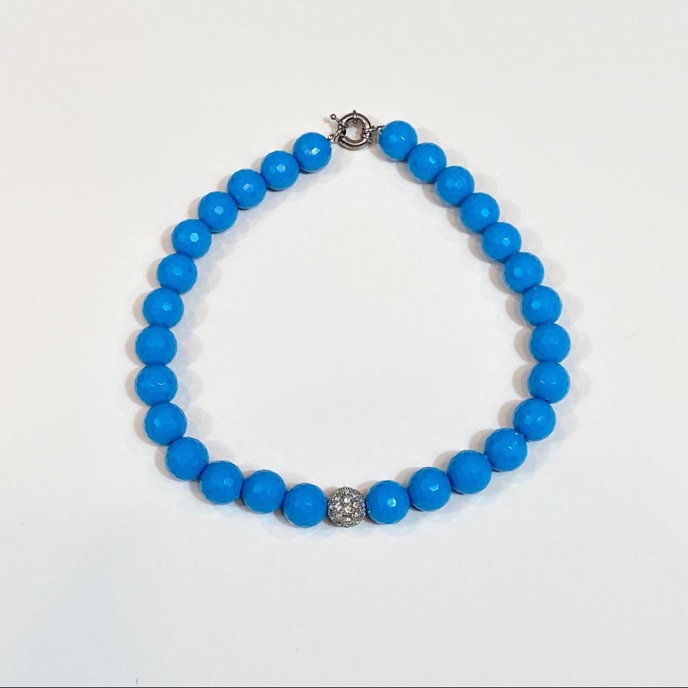 Blue Chunky Beaded Necklace